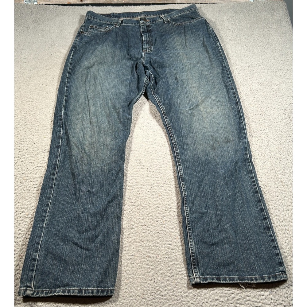 Wrangler Jeans Mens 38x29 Blue Premium‎ Denim High Rise Relaxed Fit Straight Leg
